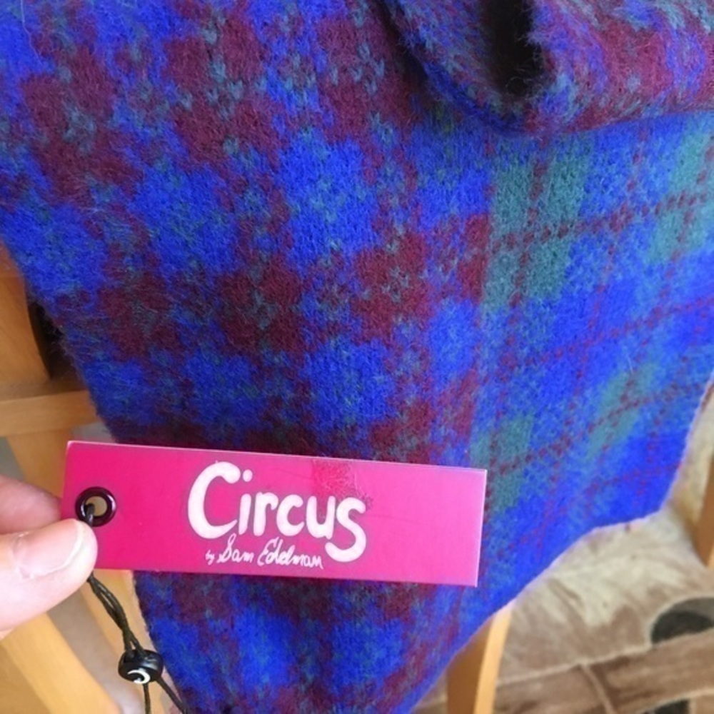 NWT Circus by Sam Edelman Deep Teal Plaid Scarf